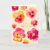 Süße rosa Stiefmütterchen Helle Blumen Karte (Vorderseite)