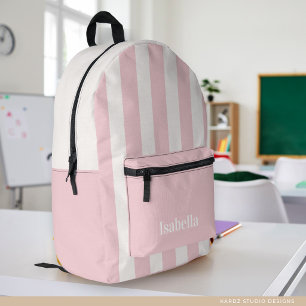 Süße rosa Streifen Back to School Mädchen Rucksack