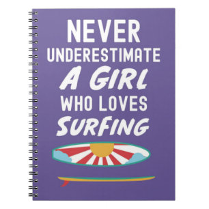 Süße Rosa-Surfer-Geschenke für Kinder Mädchen Surf Notizblock