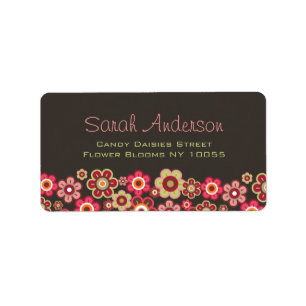 Süße rosa Süßigkeits-Gänseblümchen-Blumen-Gi Adressaufkleber