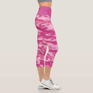 Süße rosa Tarnung Camo Capri Leggings