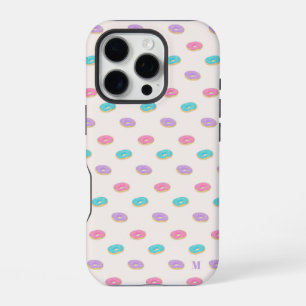 Süße rosa teal lila Donuts Muster personalisiert iPhone 16 Pro Hülle