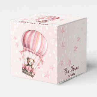Süße rosa Teddybär-Heißluftballon-Party Geschenkschachtel