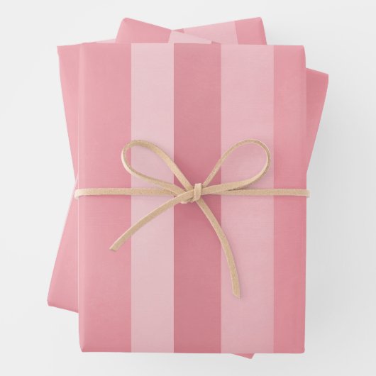 Süße rosa texturierte Streifenmuster Geschenkpapier Set (Beispiel)