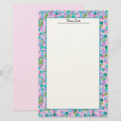 Süße rosa und grüne Frösche Persönlich Briefpapier (Vorne/Hinten)