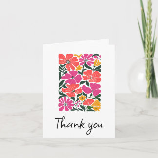 Süße rosa und orangefarbene Blumen-Dankeskarten Dankeskarte