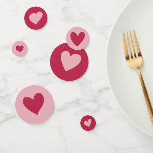 Süße rosa und rote Herz-Doodles Konfetti
