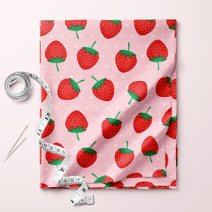 Süße rosa und rote Sommer-Erdbeere Stoff