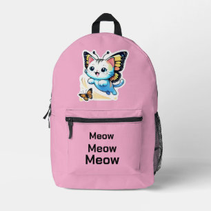 Süße rosa und schwarze Katzen-Rucksack Bedruckter Rucksack