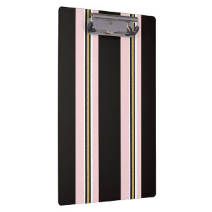 Süße rosa und weiße Gold Schwarzstreifen Klemmbret Klemmbrett
