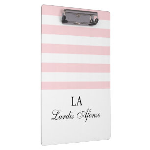 Süße rosa und weiße Streifen-Clipboard Klemmbrett