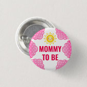 Süße rosa Wasserfarbe-Wolke-Mama-wird-Baby-Party Button (Vorne & Hinten)
