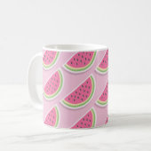 Süße rosa Wassermelonen-Muster Kaffeetasse (Vorderseite Links)