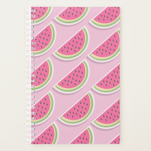 Süße rosa Wassermelonen-Muster Planer (Vorderseite)