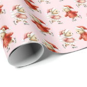 Süße rosa Weihnachtsgeschenk-Verpackungspapier Geschenkpapier (Rolleneckpunkt)