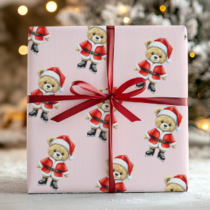 Süße rosa Weihnachtsmann-Geschenkverpackung Papier Geschenkpapier