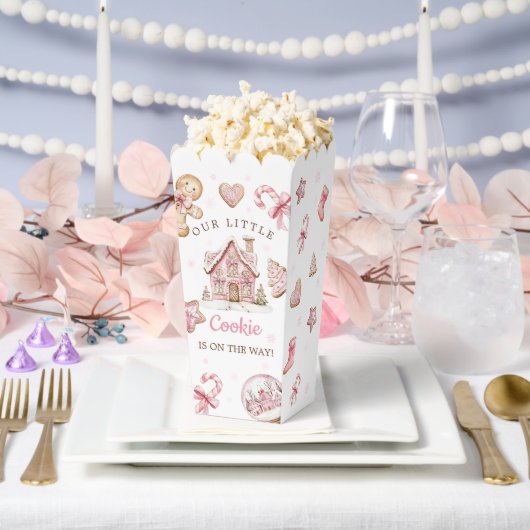 Süße rosa Weihnachtsplätzchen-Baby-Party-Popcorn Geschenkschachtel (Hochzeit)