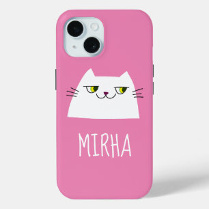 Süße rosa weiße Katze iPhone-Hülle mit individuell Case-Mate iPhone Hülle