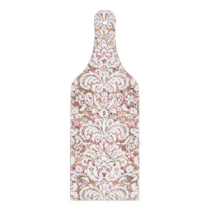 Süße rosa weiße vintage Blumengestaltung Schneidebrett