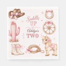 Süße rosa Western-Cowgirl-Pferd-Geburtstag