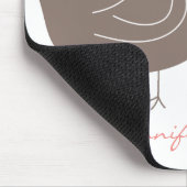 Süße rosa wunderliche niedliche Damast-Küken Mousepad (Ecke)