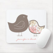 Süße rosa wunderliche niedliche Damast-Küken Mousepad (Mit Mouse)