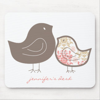 Süße rosa wunderliche niedliche Damast-Küken Mousepad