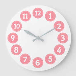 Süße rosa Zahlen Große Wanduhr