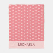 Süße rosa Zirkuszelt Personalisiert Fleecedecke (Vorderseite)