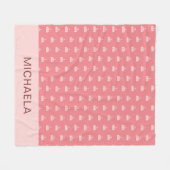 Süße rosa Zirkuszelt Personalisiert Fleecedecke (Vorderseite (Horizontal))