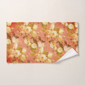 Süße Rose auf Orange Badhandtuch Set (Handtuch)