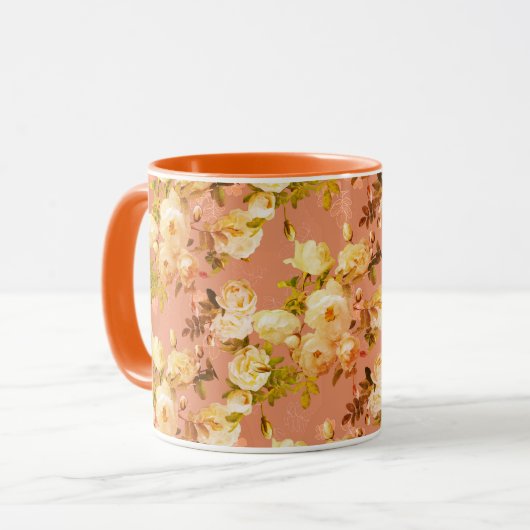 Süße Rose auf Rot Tasse (Vorderseite Links)