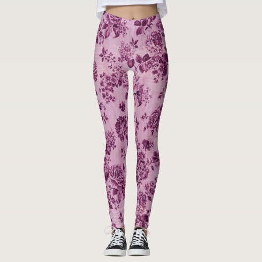süße Rose in Rosa Leggings (Vorderseite)