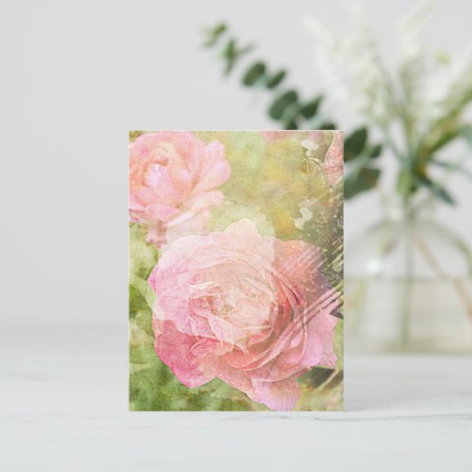 Süße Rose Postkarte (Stehend Vorderseite)