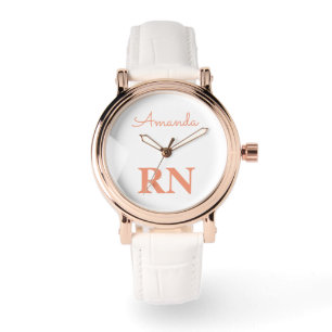 Süße Roségold-weiße Pflegekraft mit personalisiert Armbanduhr