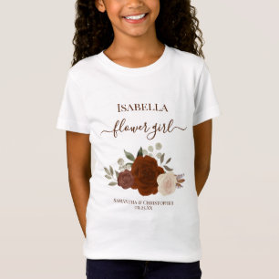 Süße rostorange Rosen Blumenmädchen-Geschenk Hochz T-Shirt
