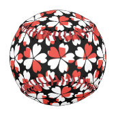 Süße rot-weiße Blumenmuster Baseball (Rückseite)