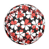 Süße rot-weiße Blumenmuster Baseball (Vorderseite Links)