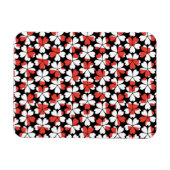 Süße rot-weiße Blumenmuster Magnet (Horizontal)