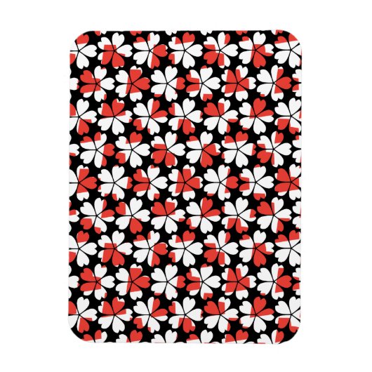 Süße rot-weiße Blumenmuster Magnet (Vertikal)