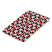 Süße rot-weiße Blumenmuster Magnet (Linke Seite)