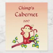 Süße rote Affe Wein Etikett (Einzelnes Label)