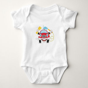Süße rote Auto-Illustration - Liebenswertes Baby-F Baby Strampler