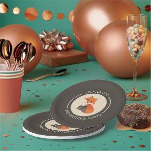 Süße rote Baby-Fuchs-Illustration mit individuelle Pappteller