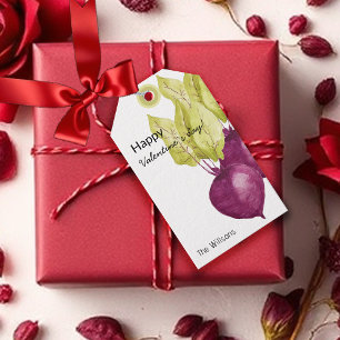 Süße Rote Beete in Liebe Wasserfarbe Handgemalt Geschenkanhänger