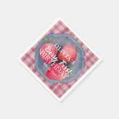 Süße rote Erdbeere Wasserfarbe Geburtstag Serviette (Ecke)