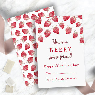 Süße rote Erdbeeren Valentinstag Mitteilungskarte