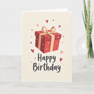 Süße rote Geburtstagsgeschenkkarte Karte
