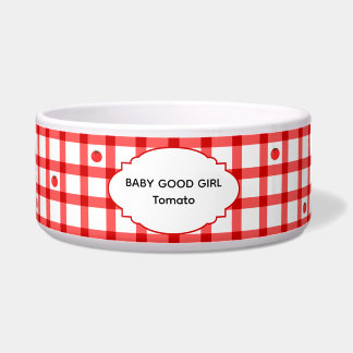 Süße rote Gingham-Tomaten Baby Good Girl Napf