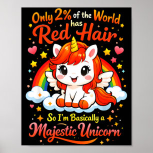 Süße rote Haare Einhorn Ginger Pride Rothaarige sa Poster